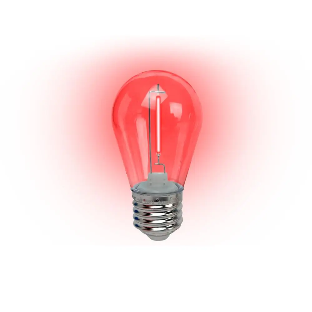Kit 4 Lâmpadas LED Filamento Foxlux Vermelho 1W E27 220V IP44 Decorativa para Varal de Luz e Festas