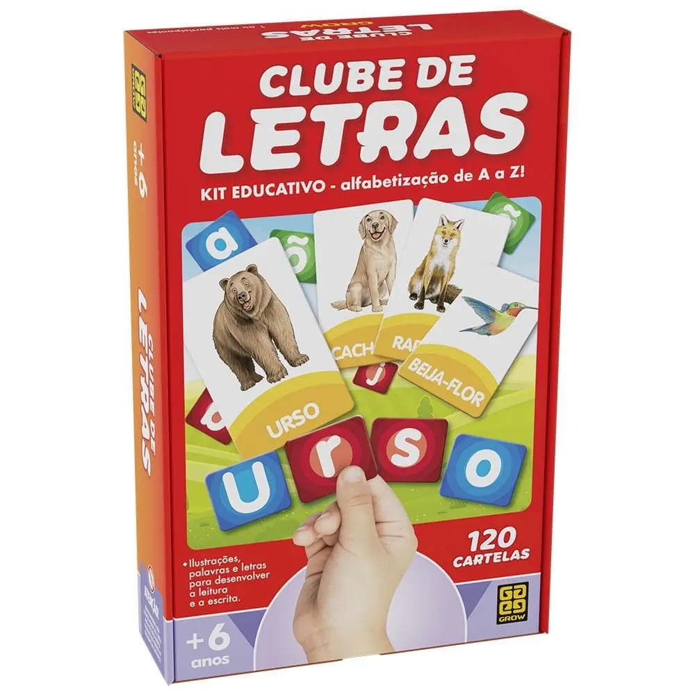 Jogo Brincando e Aprendendo Clube de Letras Grow Apartir 6 anos 1 ou mais jogadores