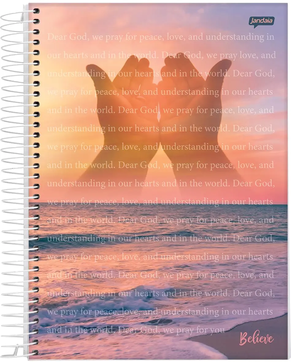 Caderno Espiral Univ CD 10 Matérias 160 Fls Believe Mãos FSC - Jandaia - 1