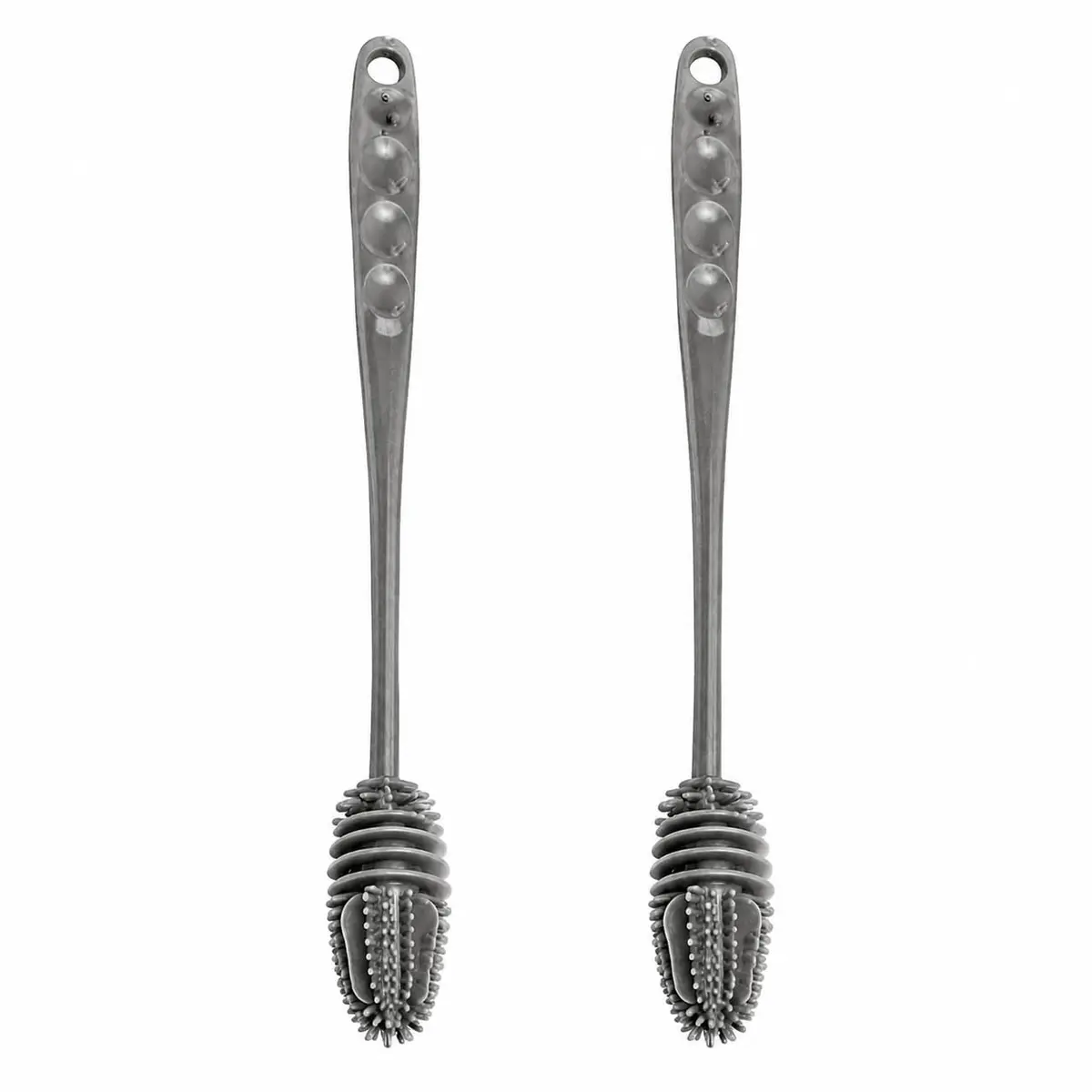Escova de Silicone com Cabo Longo para Garrafas e Mamadeiras, Flexível, Higiênica, Não Risca, Alta Durabilidade (2, CINZA) - 1