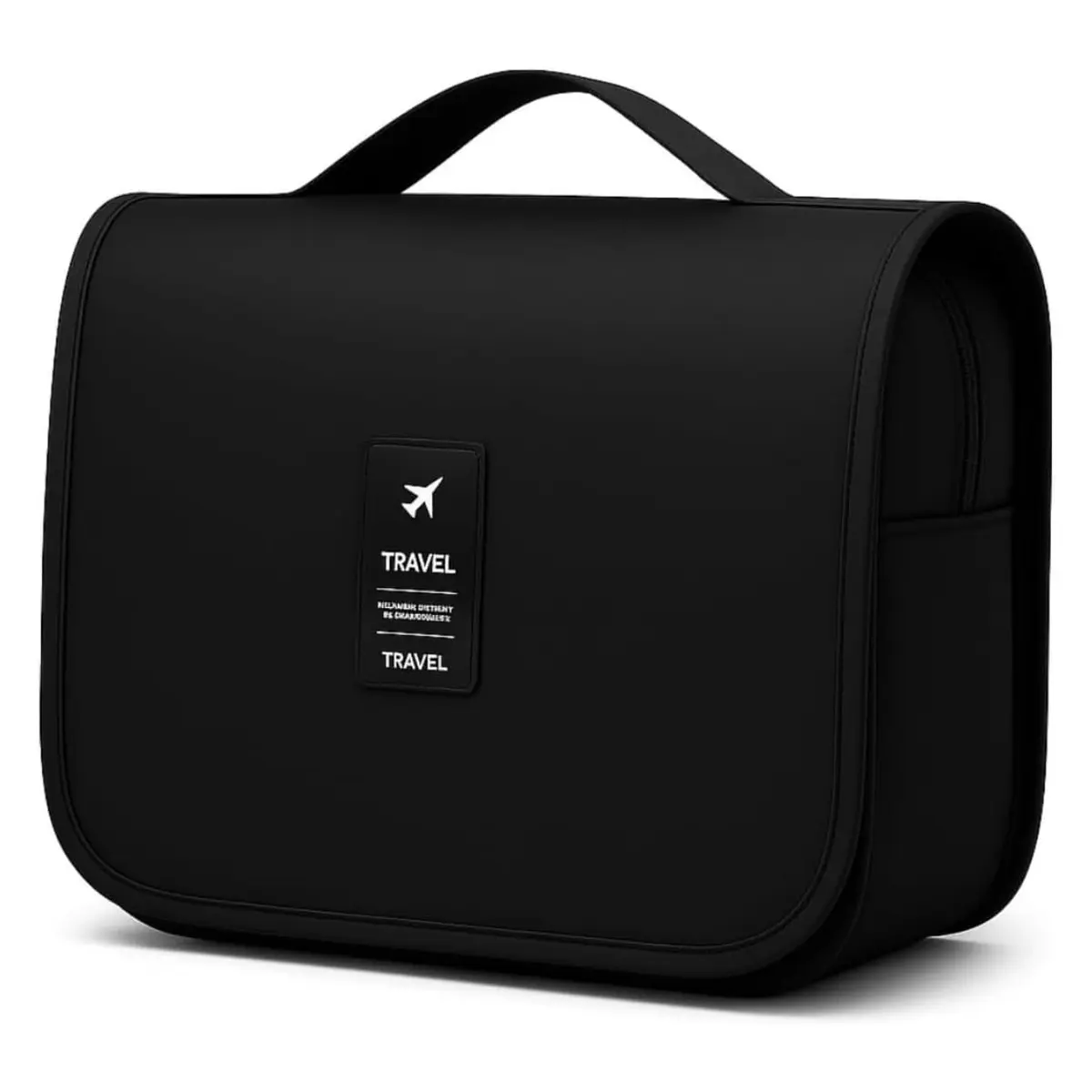 Bolsa Necessaire Maquiagem Cosméticos Viagem Com Divisória e Cabide para Pendurar Organizador de Maquiagem Shampoo Perfumes Higiene Pessoal (Preto) - 1