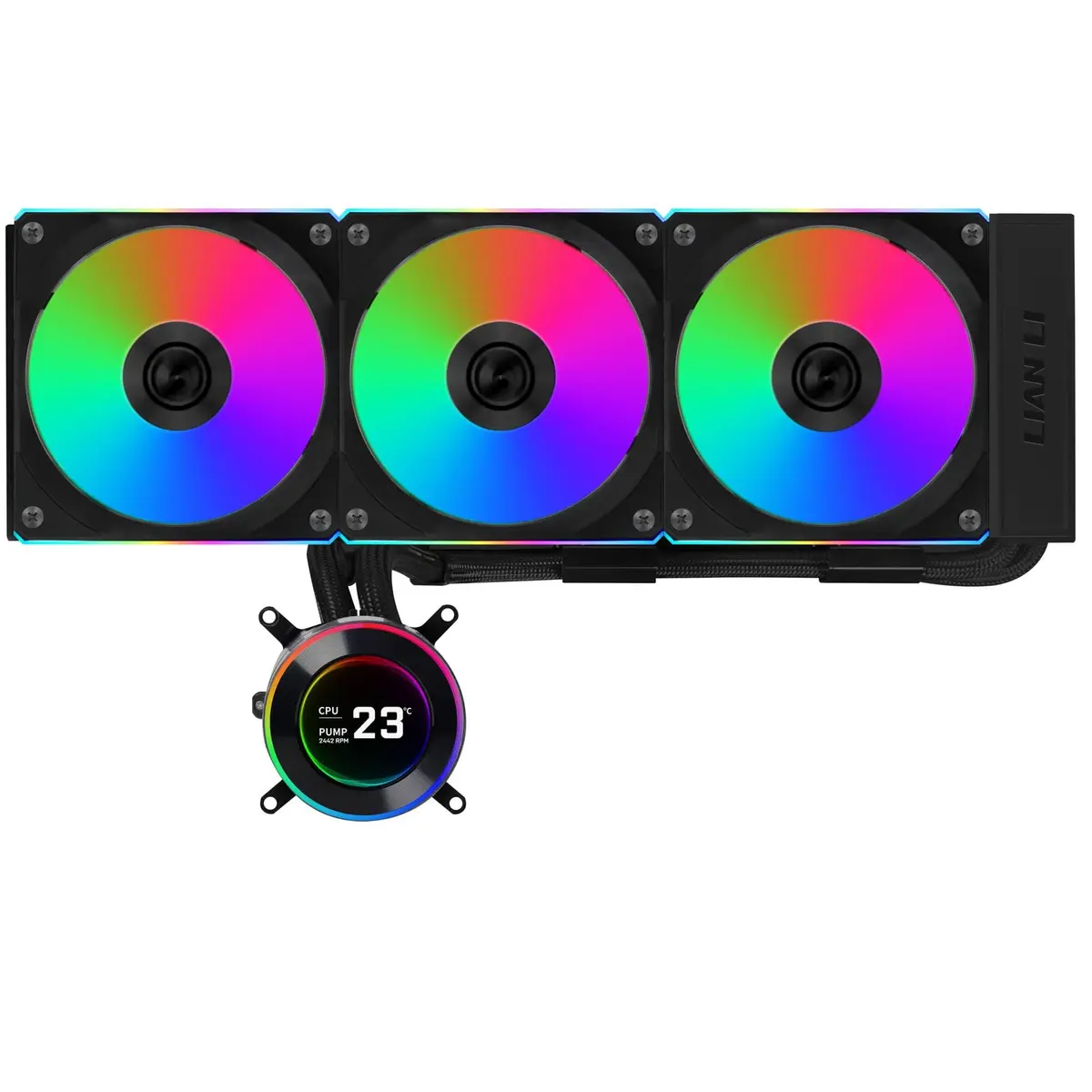 Lian Li Water Cooler Hydroshift II LDC-C 360CL 360mm c/ Tela IPS RGB Unifans CL Compatível c/ Intel LGA 1700/1851 e AMD AM4/AM5 Preto - GHS2LCD36RB