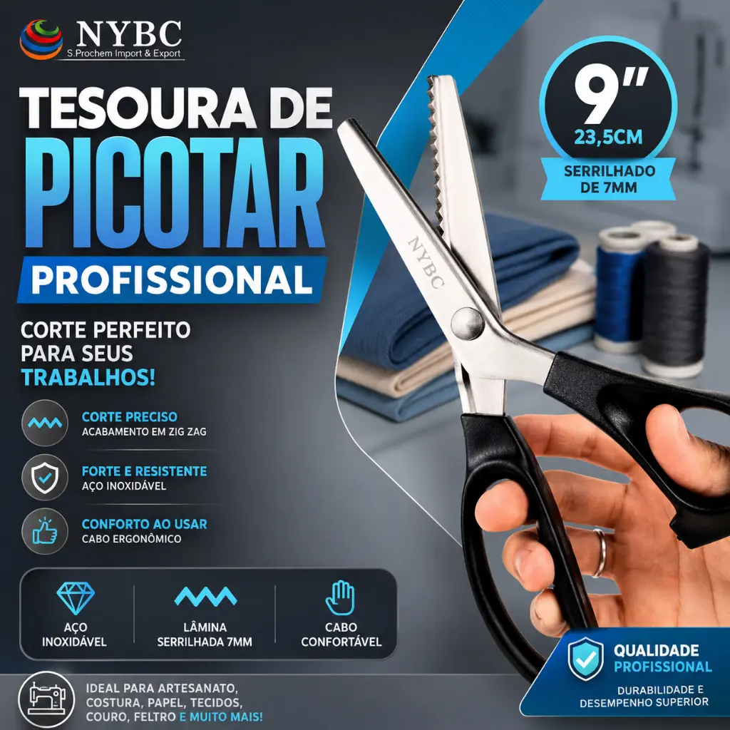 Tesoura de Picotar Profissional Tecidos Artesanato  - AERO