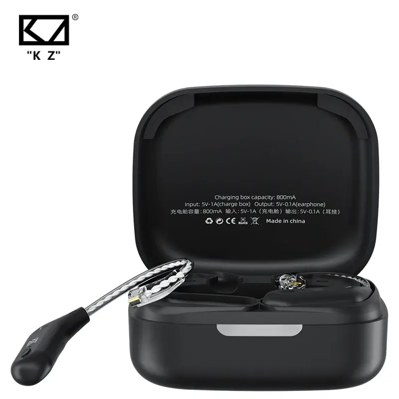 Kz az09 hd módulo compatível com bluetooth 5.2 fones de ouvido cabo de atualização sem fio alta fidelidade gancho de orelha cpin com compartimento de carregamento