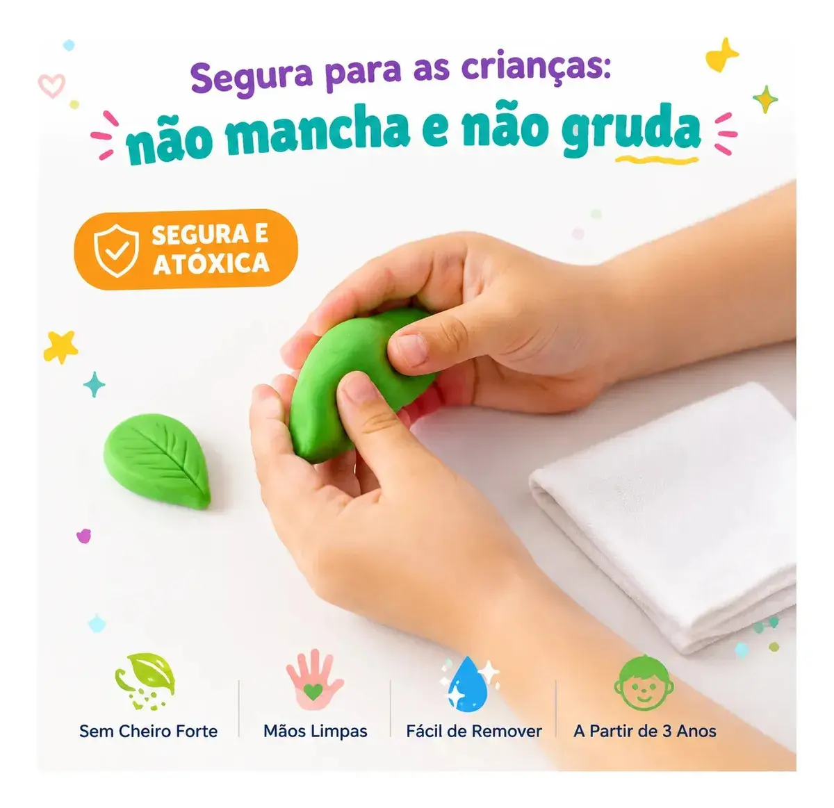 Kit 36 Massinha De Eva Pula Pula Não Gruda Na Mão Massa Modelar Infantil Com 9 Acessórios Incluso Brinquedo Para Criança Marca Lar Commex thumbnail 4