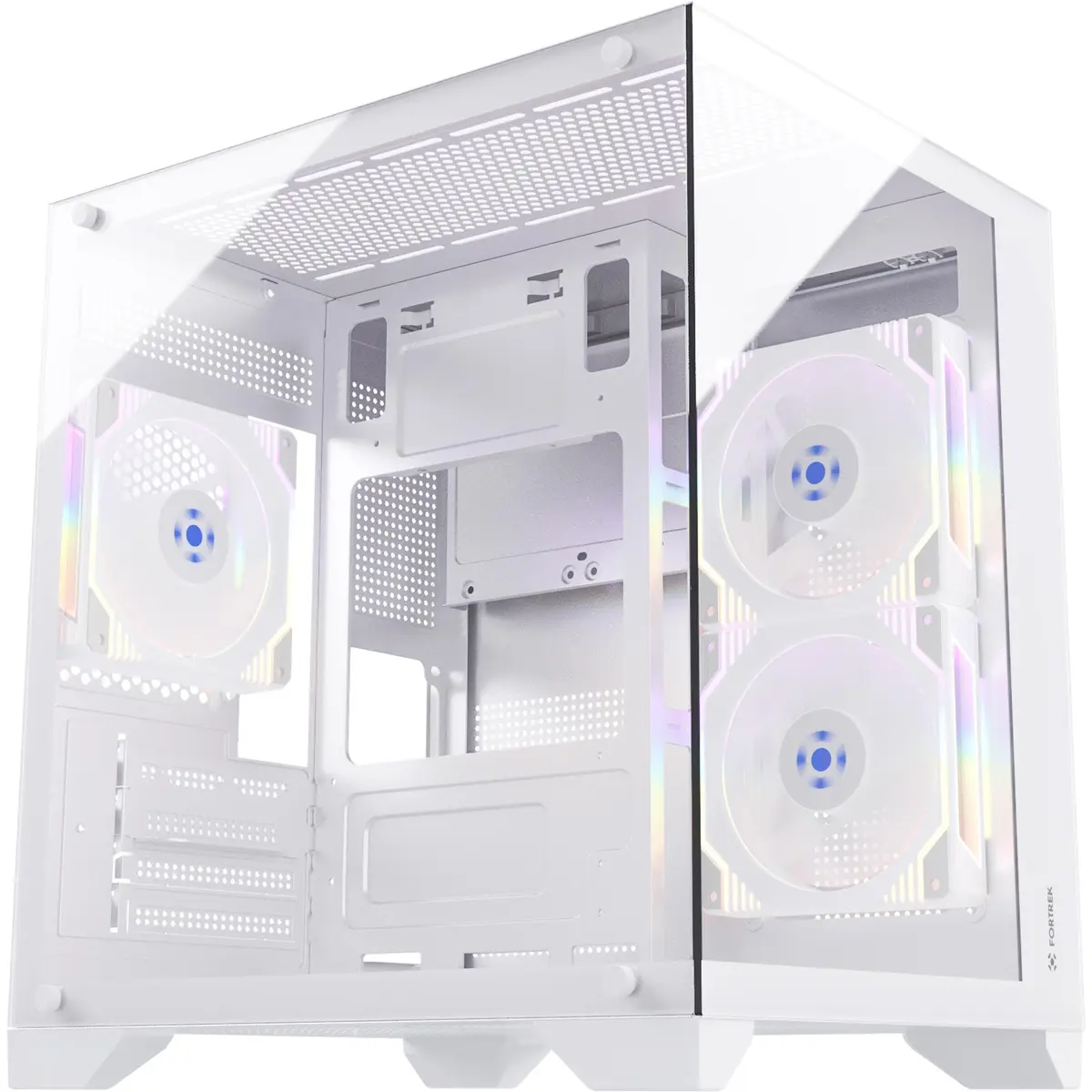Gabinete Gamer Clarity Branco Lateral Vidro Fortrek
