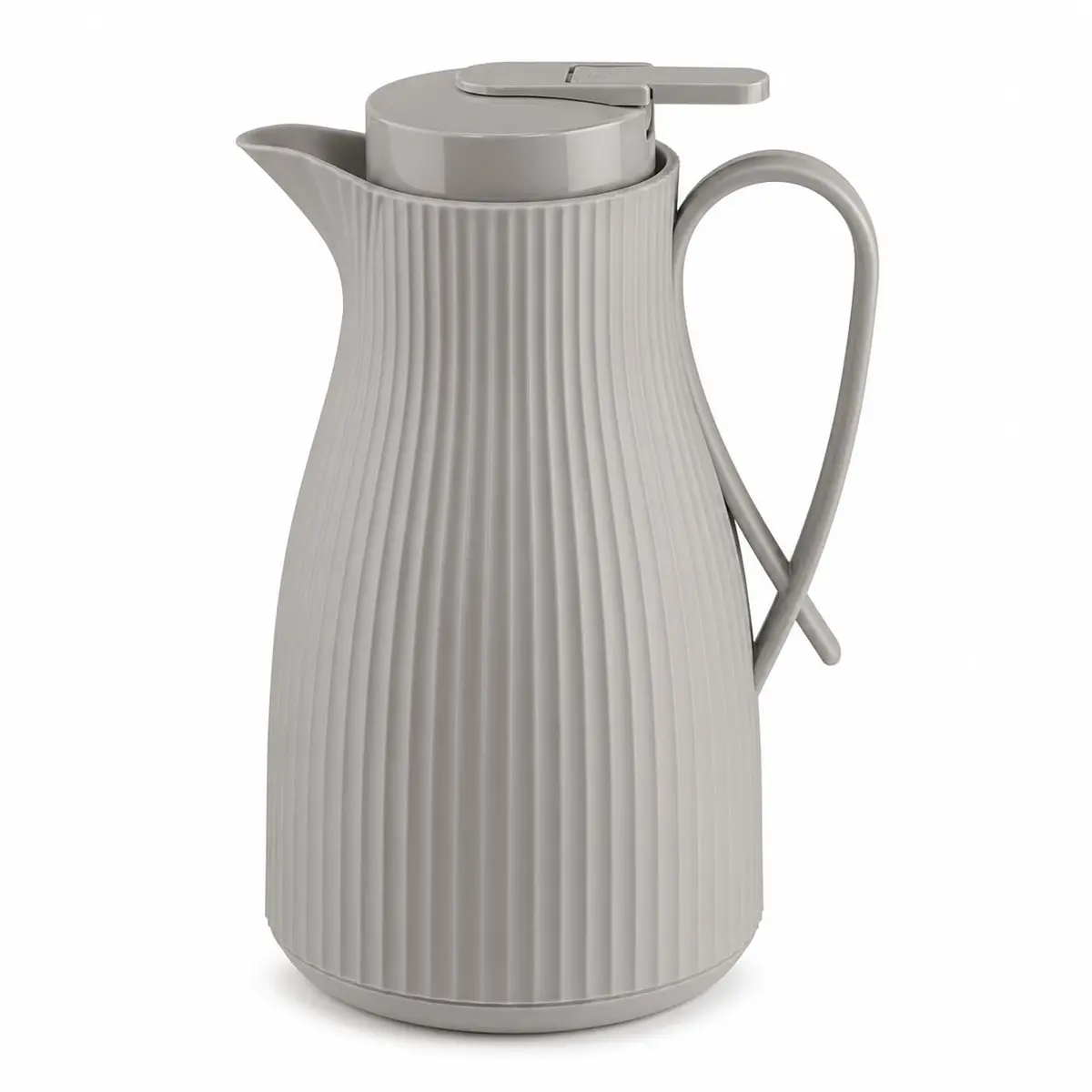 Garrafa Térmica 1 Litro Canelada para Café, Chá e Leite (Cinza)