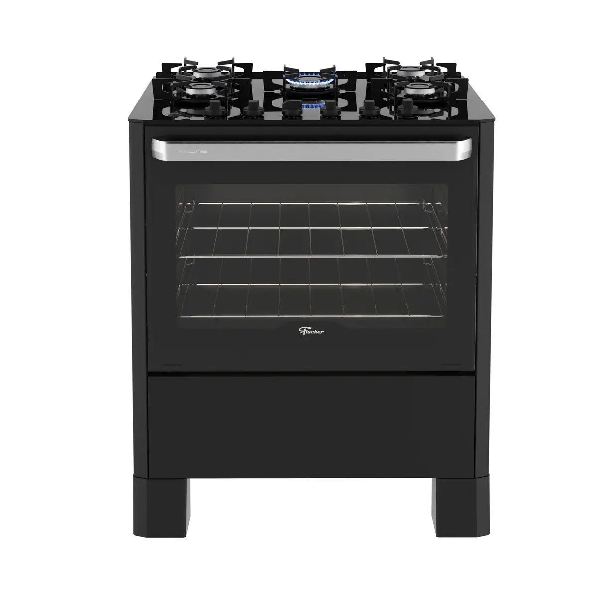 Fischer Fogão de Piso a Gás 5 Bocas Fit Line Trempe Iron Preto