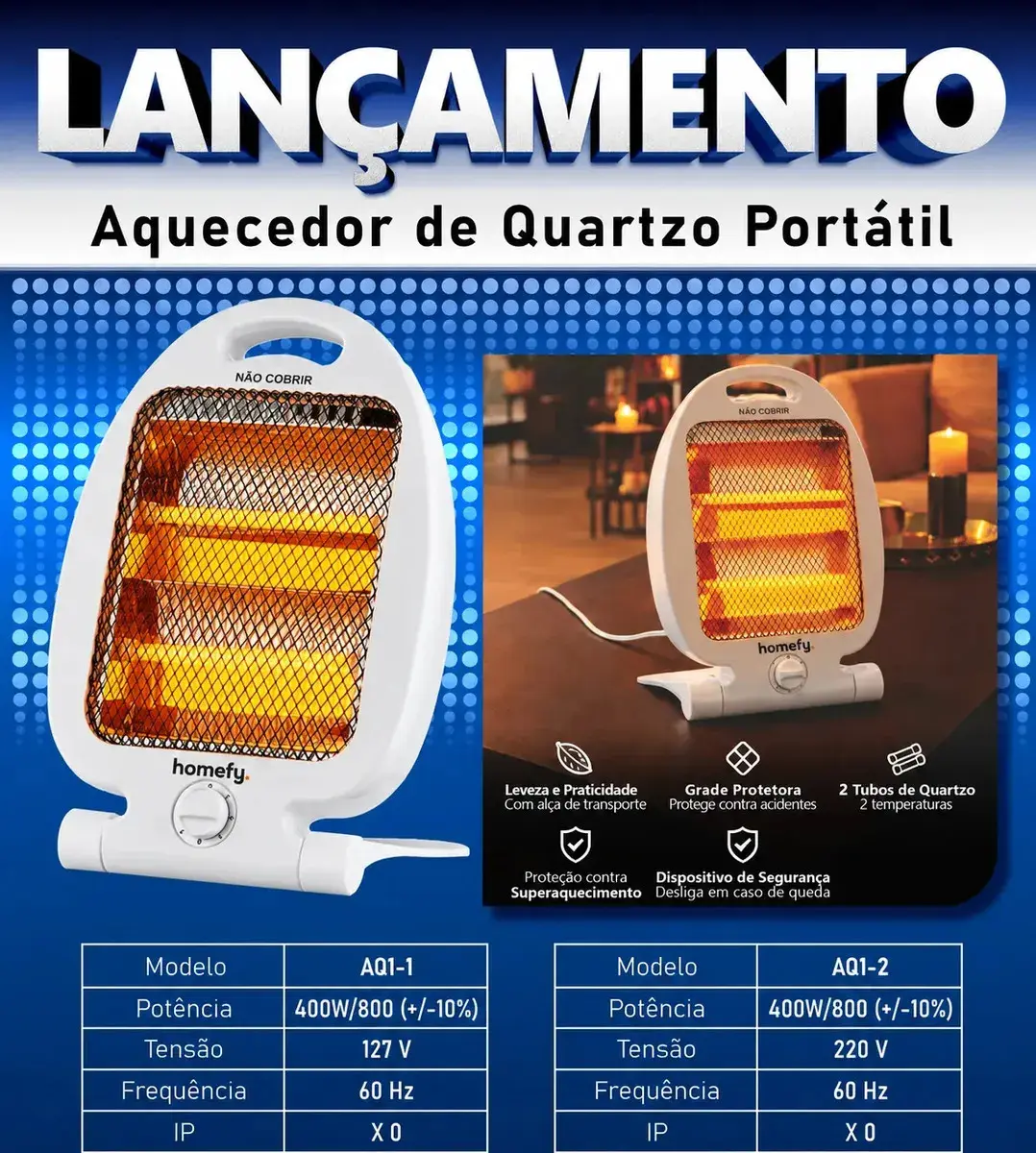 Aquecedor De Ambiente Elétrico Quartzo Branco thumbnail 6