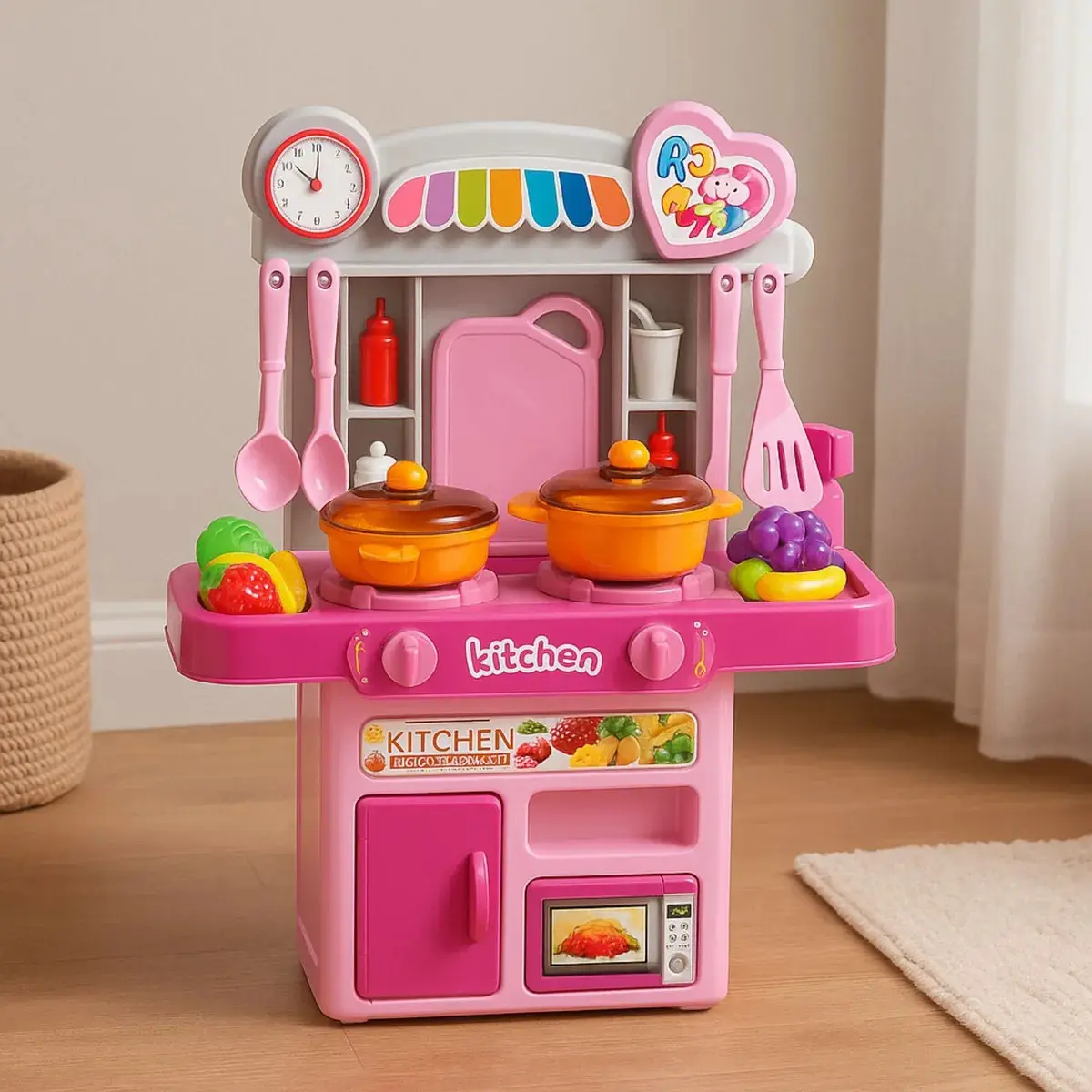 Cozinha Infantil Completa Com Luz E Som Acessórios Sai Água Rosa thumbnail 7