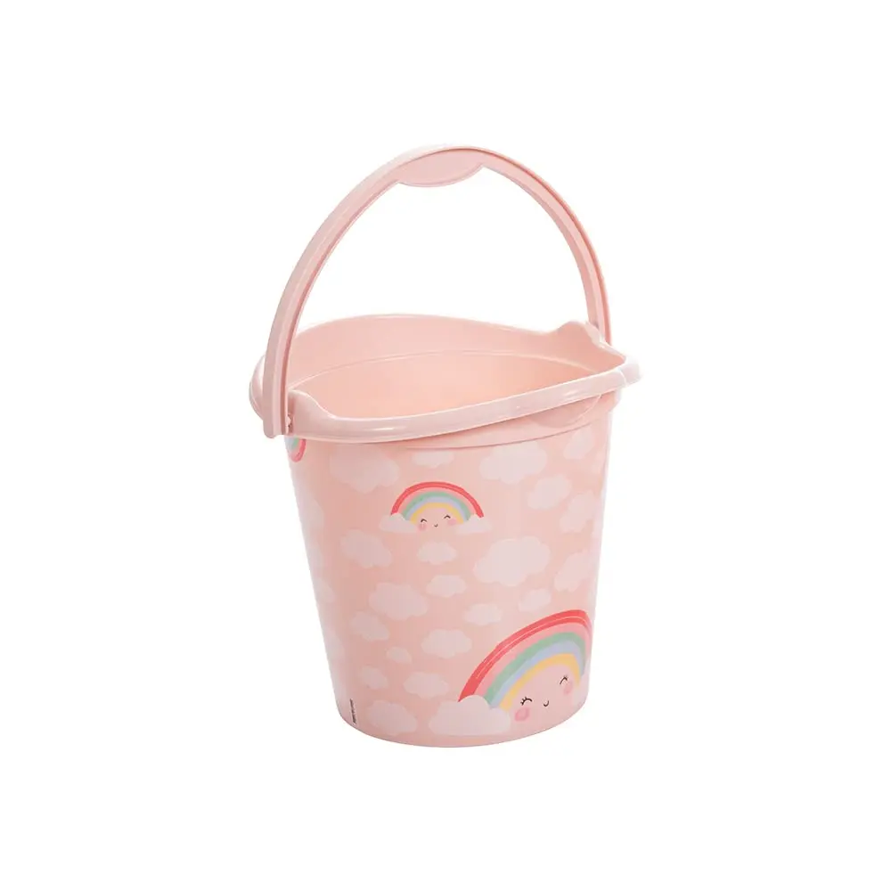 Plasútil Balde Plástico com Alça Decoração Infantil Rosa 8 L