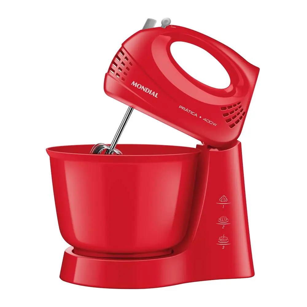 MONDIAL Batedeira Power Prática, Vermelho, 400W, 220V - B-44-R - 1