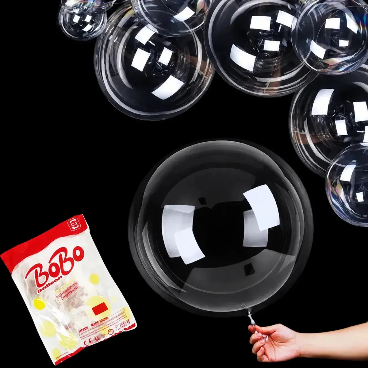 Kit 50 Unidades Balao Bubble Bolha Transparente 18 Polegadas Baloes Aniversario Baloes de festa thumbnail 5