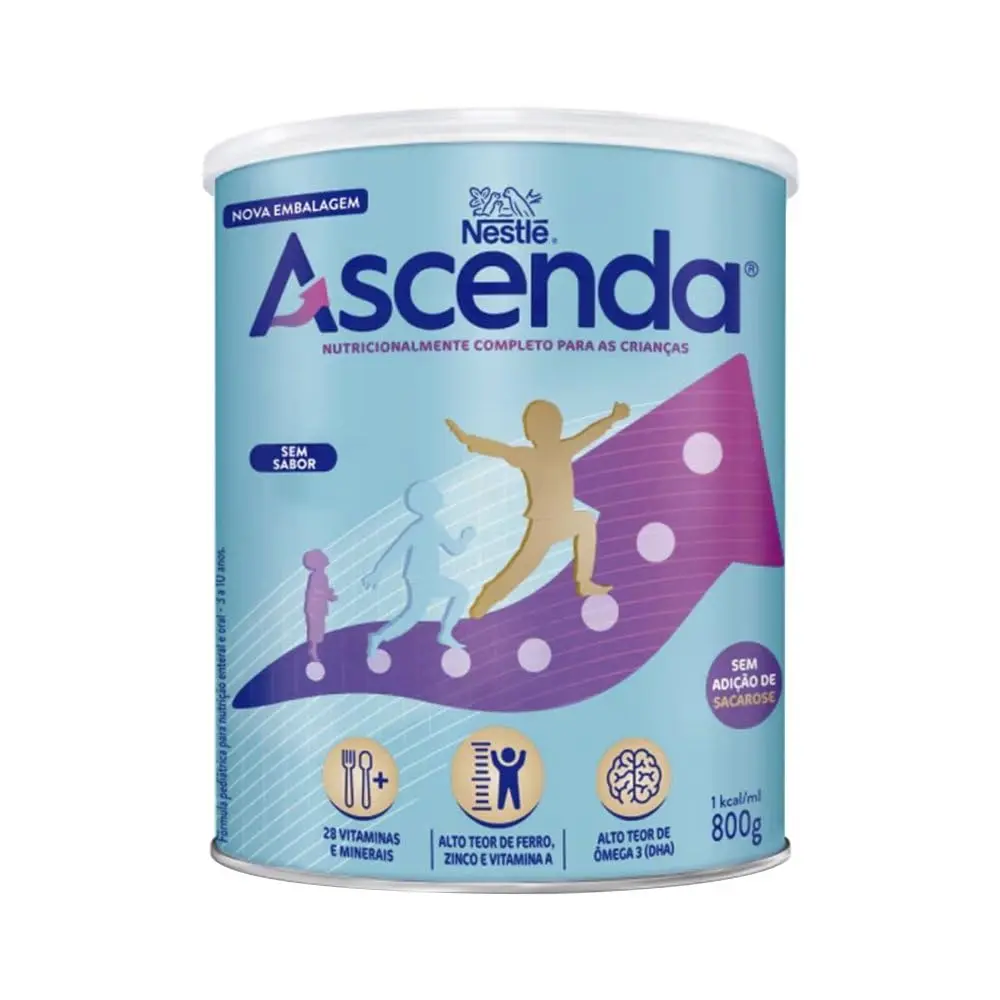 Suplemento Infantil Ascenda, Sem Sabor, 800g | Sem Glúten - 1