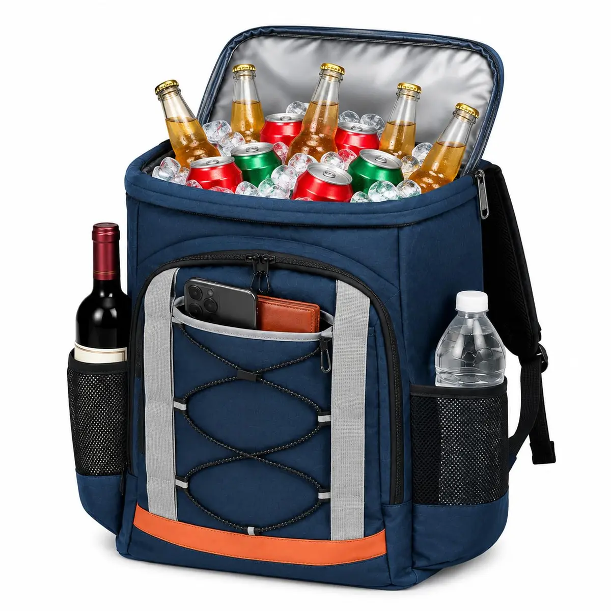 Mochila Térmica Cooler 30L Impermeável Antivazamento | Impermeável, Antivazamento, Grande, Bolsos laterais e frontal, Abridor integrado, Unissex