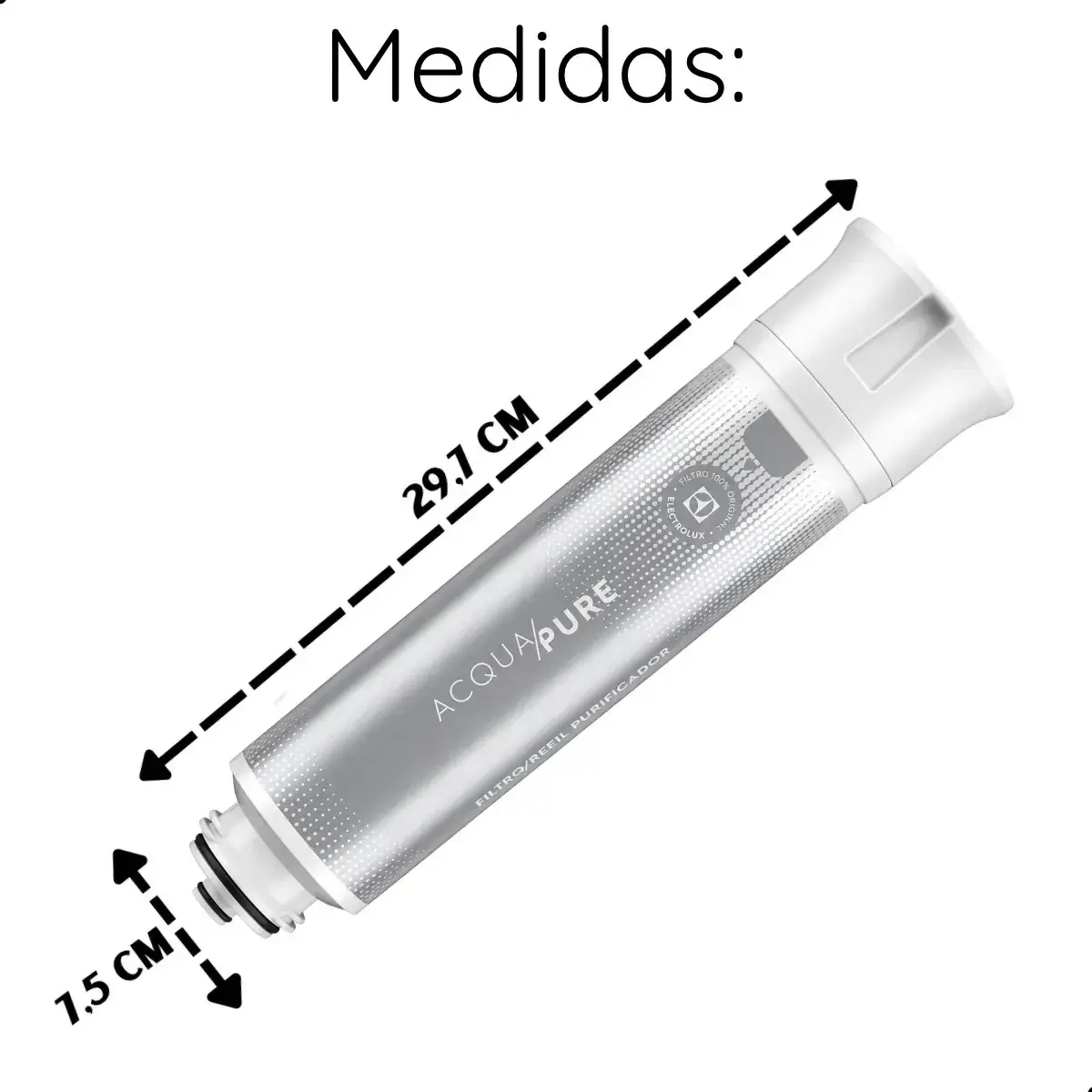 Kit 2 Refil De Água Acqua Pure Electrolux Pe12a Pe12b Pe12g PC01X, Cor Marrom-claro thumbnail 6