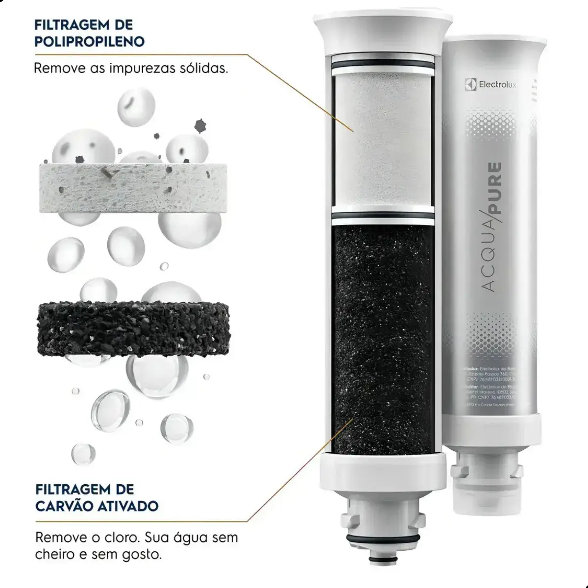 Kit 2 Refil De Água Acqua Pure Electrolux Pe12a Pe12b Pe12g PC01X, Cor Marrom-claro thumbnail 7