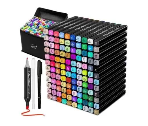 Top Ten - Kit de Canetas Dupla Ponta Porosas para Colorir e Lettering, Multicoloridas, Design Ergonômico, Tinta Vibrante, Secagem Rápida, Alta Durabilidade