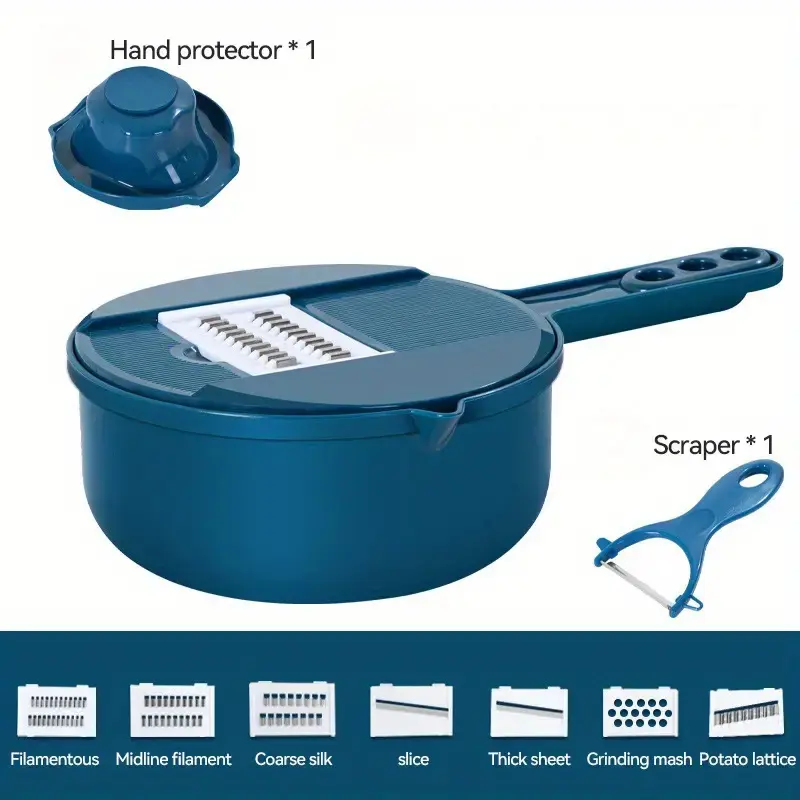 Cortador de Legumes 12 em 1 LDQ — Fatiador, Ralador e Triturador com Recipiente Livre de BPA thumbnail 2