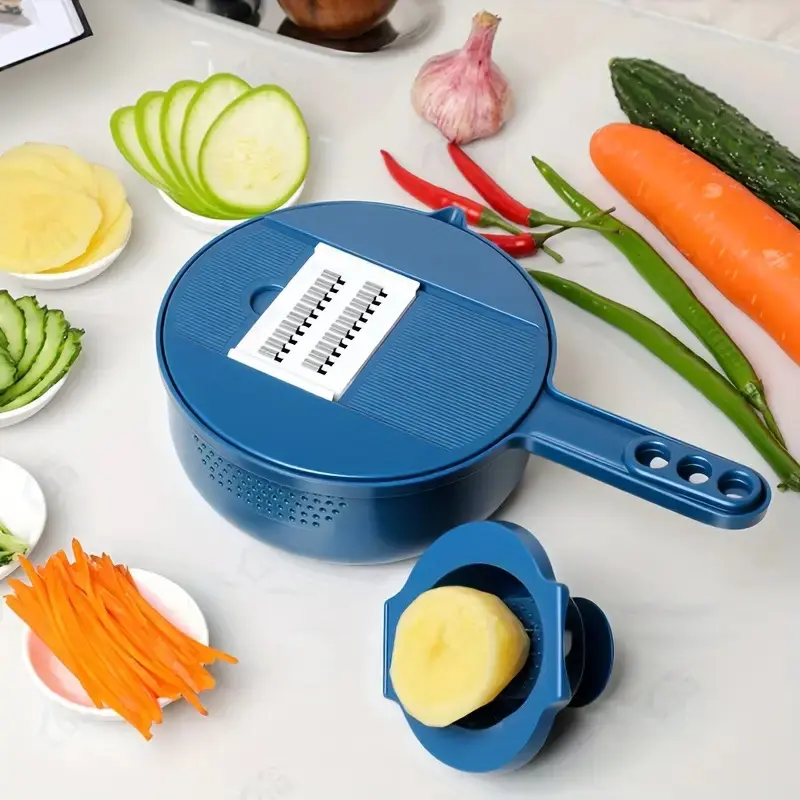 Cortador de Legumes 12 em 1 LDQ — Fatiador, Ralador e Triturador com Recipiente Livre de BPA thumbnail 3