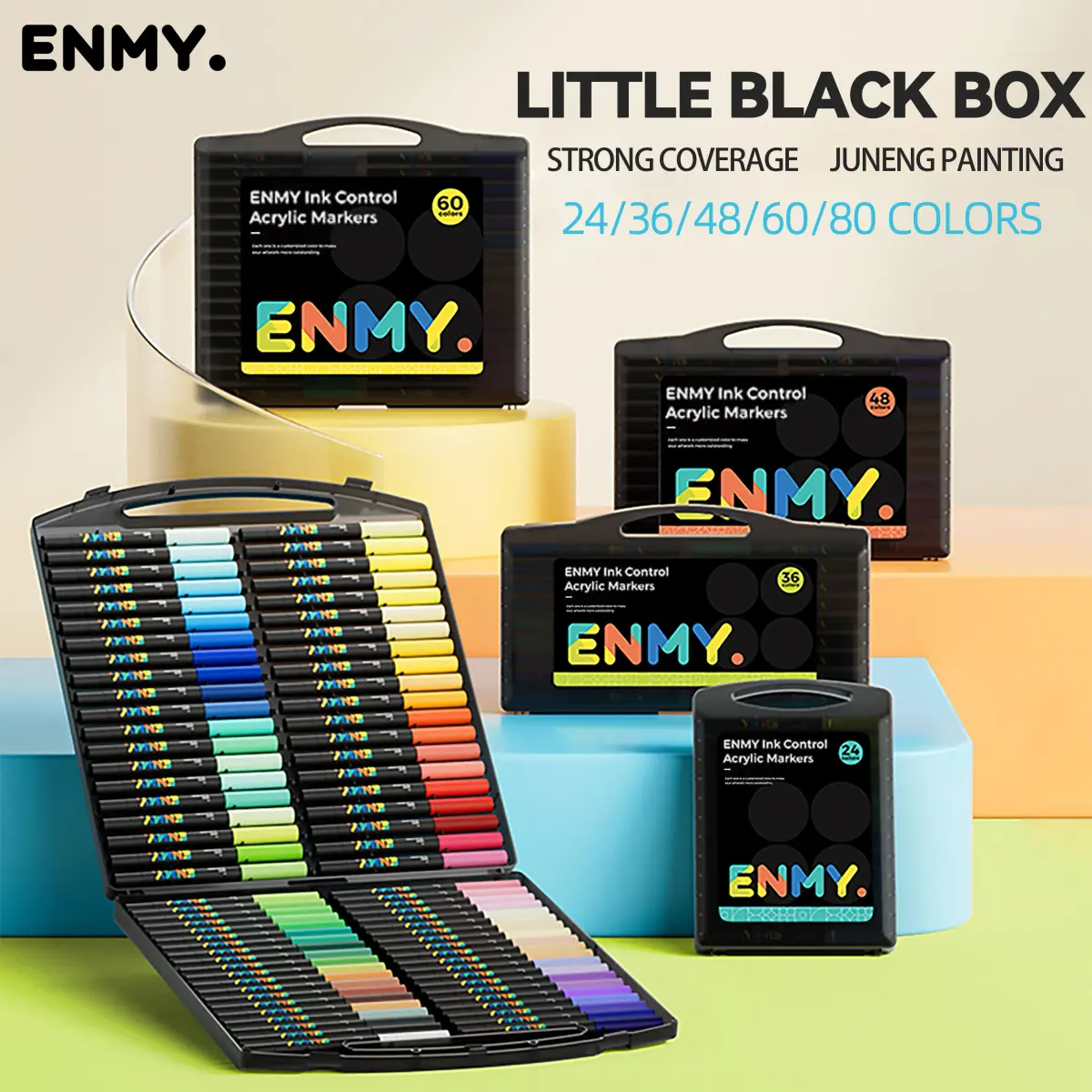 ENMY Marcadores de tinta acrílica Caneta Cabeça macia Direto Líquido Graffiti Pintura Pigmentos de secagem rápida Materiais de arte para feltro - 1