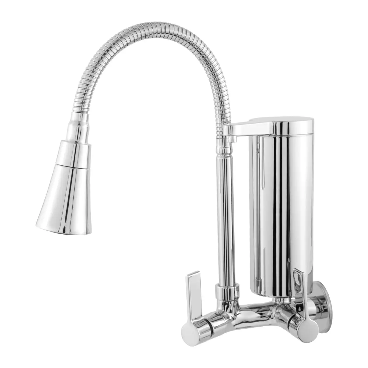 Torneira Cozinha Flexível Filtro Gourmet Cromada Parede Tubo 2 Jatos