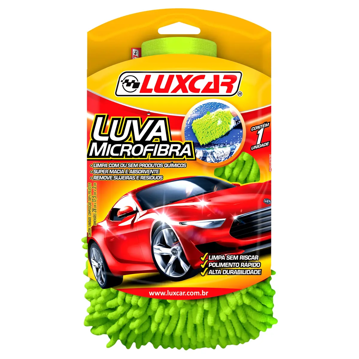 Luxcar Luva Microfibra 28 cm x 17 cm – Super Macia e Absorvente
