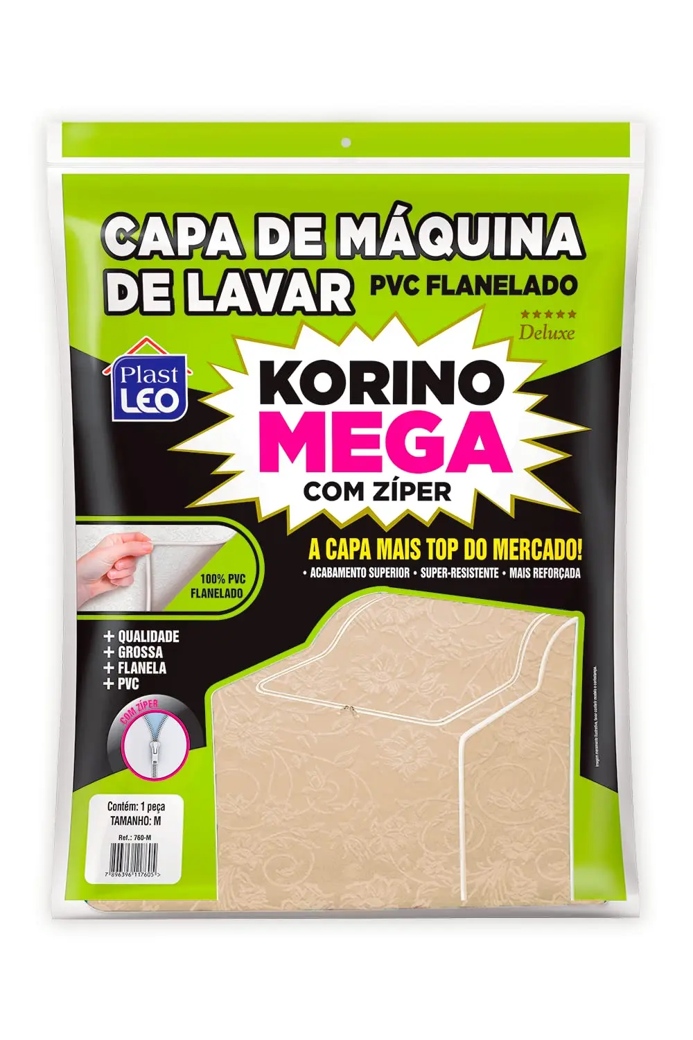 Capa para Máquina Korino Mega Bege - Tam. M | Plast Leo - 1