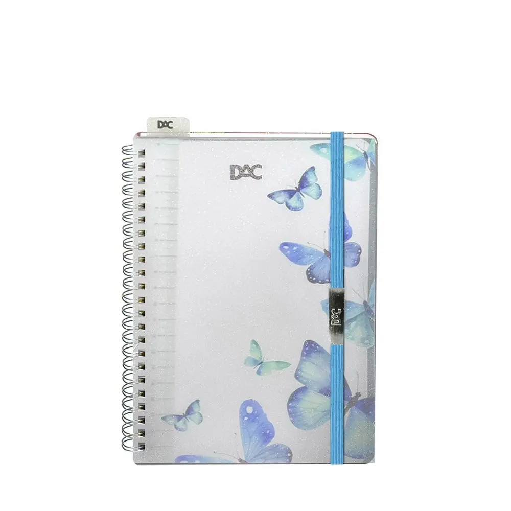 DAC - Caderno Espiral A5 com 80 folhas e com Microserrilha para Destacar Butterfly