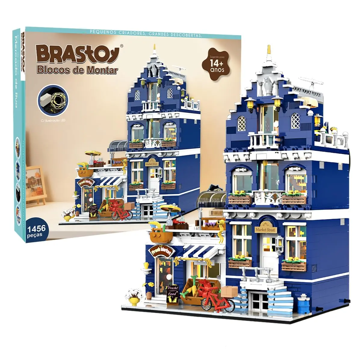 Blocos de Montar Construção STEM Brinquedos Arquitetura Edifício DIY 4.9mm Compatível (1456 Peças)