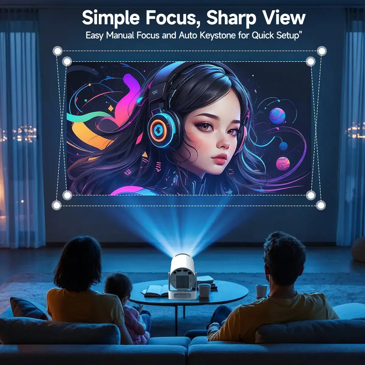 Mini projetor portátil Magcubic 8k Hy300pro+ Led 260ansi Android Smart TV Dual Wifi6 Bluetooth 5.4 com HDMI USB e som Hifi thumbnail 4