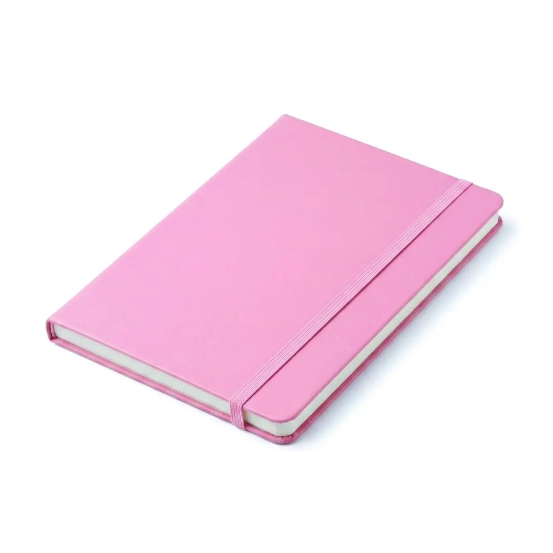 Caderno Sem Pauta A5 Caderneta 80 Folhas 14x21 Capa Dura com Elástico Rosa