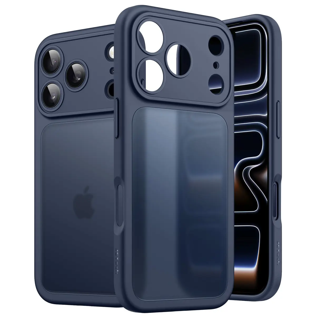 JETech Capa Fosca para iPhone 17 Pro, Azul Escuro | Proteção da Lente da Câmera, À Prova de Choque, Queda Nível Militar, Parte Traseira Translúcida, Case Minimalista - 1