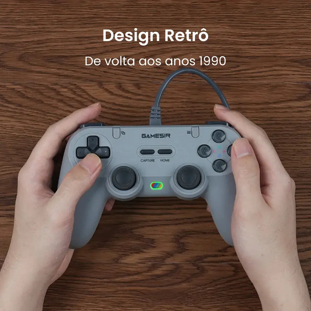 Controle Gamesir Tegenaria T3 Lite Com Fio Para Pc Switch Android Ios Steam Celular Hall Effect Usb Design Ergonômico Cinza thumbnail 8