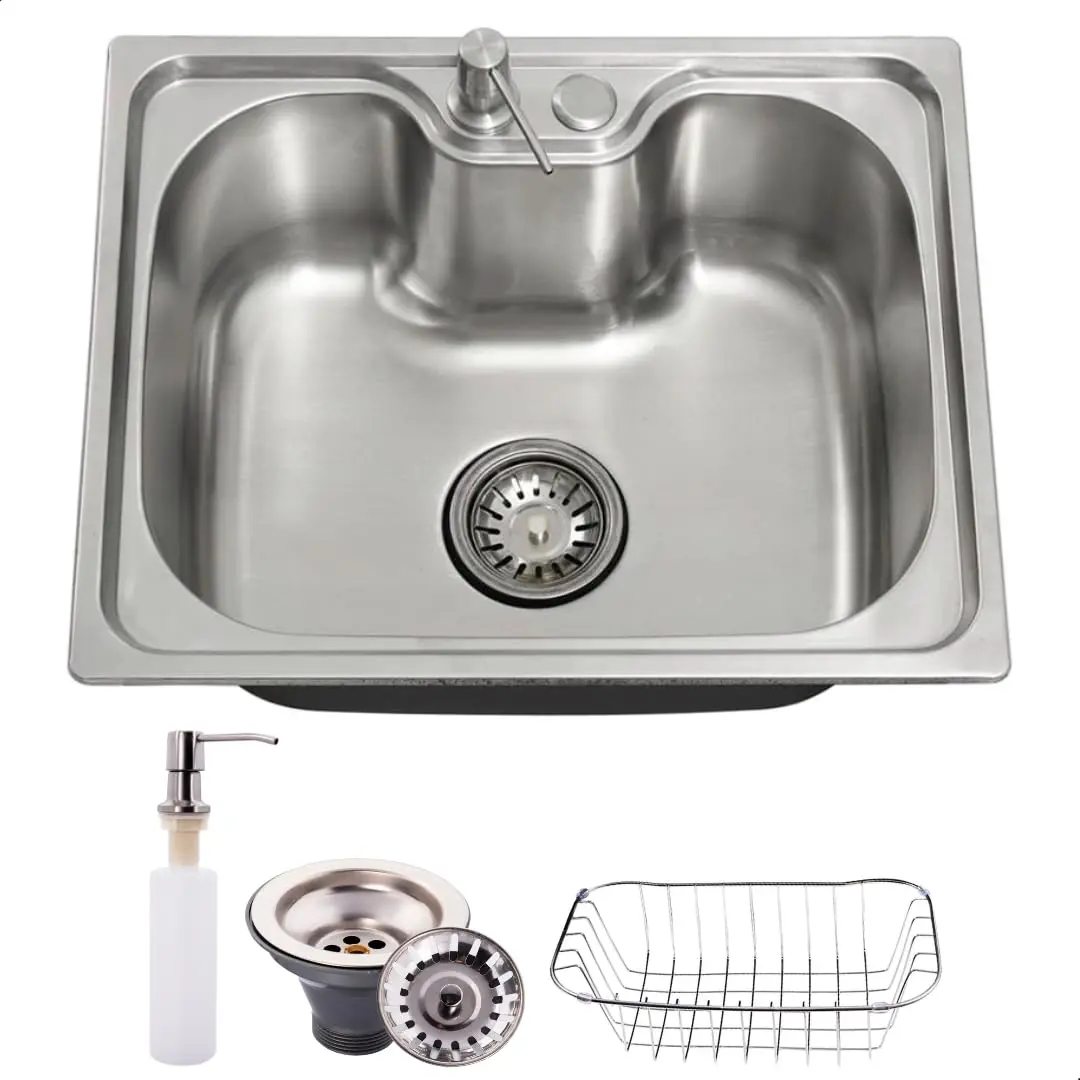 SOFTINOX Cuba de Cozinha Gourmet 50x40cm Inox Escovado Luxo Completa com Acessórios - 1