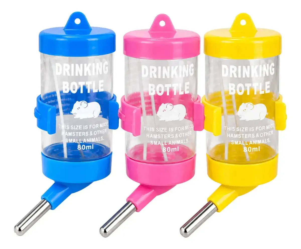 Bebedouro Hamster 80ml Bico Alumínio Automático Roedores Colorido