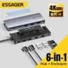 Hub USB-C Essager 6/7 em 1 com Gaveta M.2 SSD PD100W 10Gbps HDMI - 1