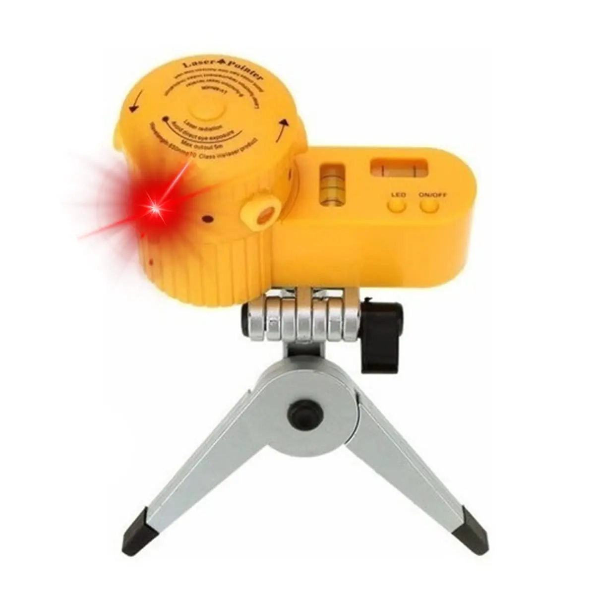 Nível Laser Nivelador Giratório Tripé ABS Profissional 360° Com 6 Modos Mini Tripé Marcenaria Engenharia LED Noturno Cruz Multifuncional PREMIUM ONYK - 1