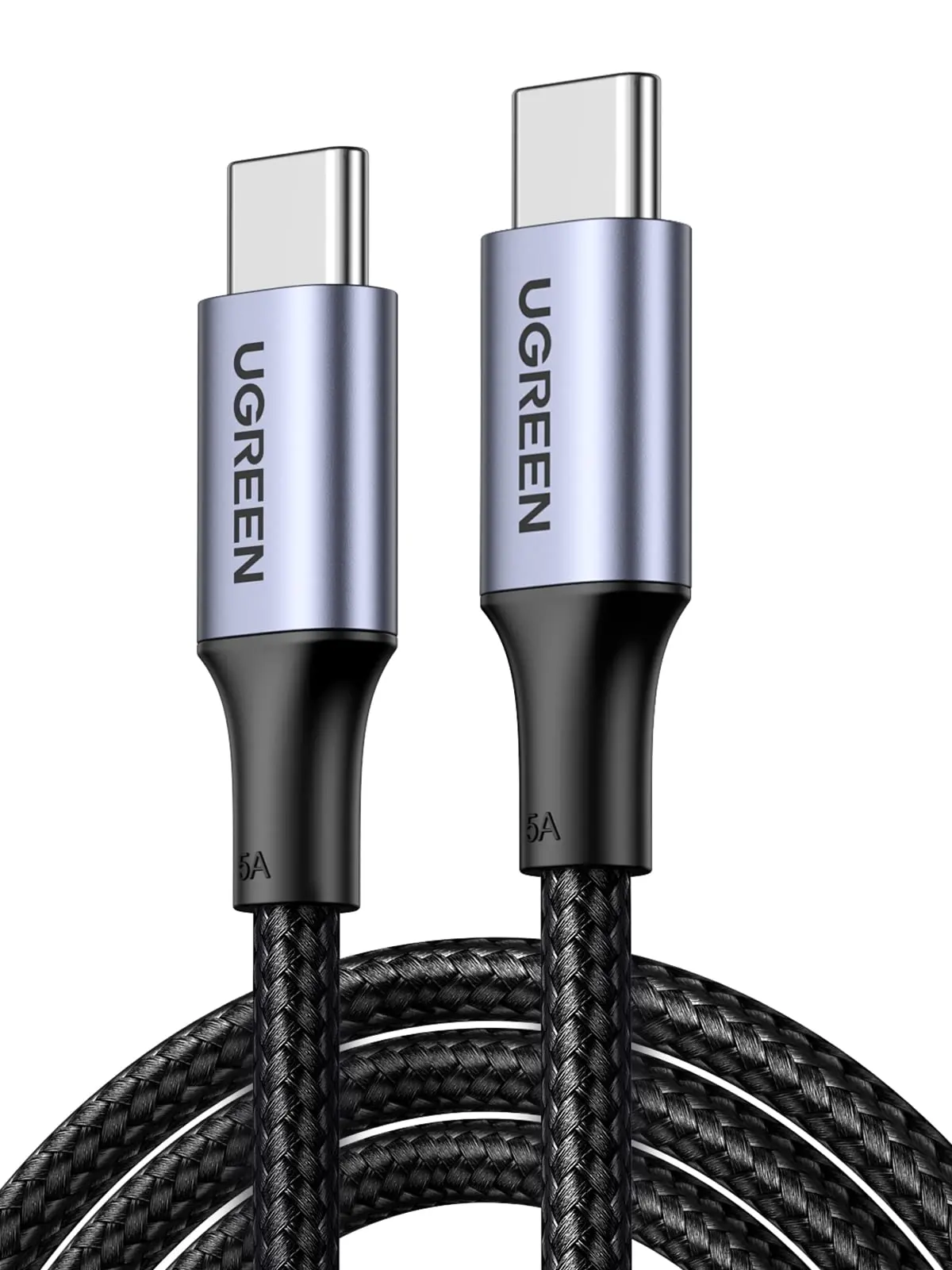 UGREEN Cabo USB C 2M 100W Nylon Trançado Carregamento Rápido | PD3.0 e QC3.0 Compatível com iPhone 16/15/14, MacBook Pro, iPad Pro, Dell XPS