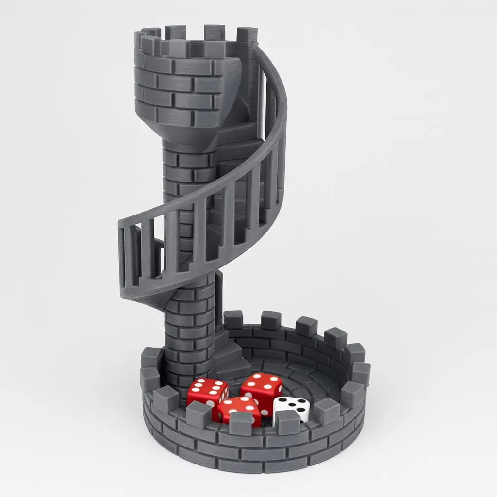 Torre de Dados RPG Medieval 3D, Dice Tower para D&D, Jogos de Tabuleiro, Castelo, Dugeons, Games, Diversão, Rolagem Segura, D4, D6, D8, D10, D12, D20, Role Play Game