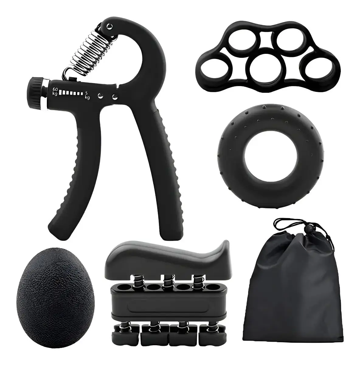 Kit de 5 Peças para Fortalecimento das Mãos, Dedos, Punhos e Exercícios de Fisioterapia e Terapia Ocupaciona - exercitador de mão - Premium