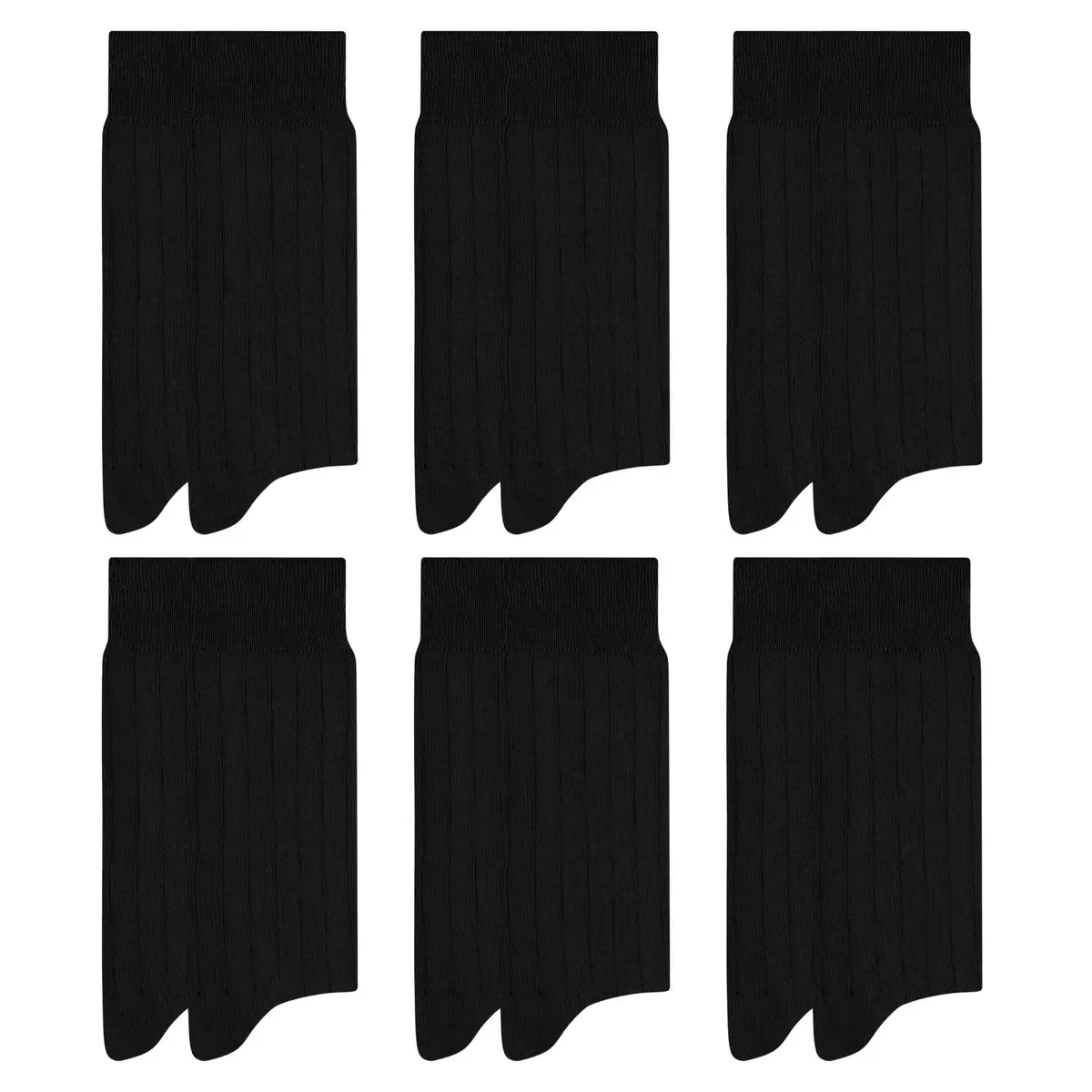 Kit 6 Pares de Meia Social Algodão Canelado Mash Masculina - 1