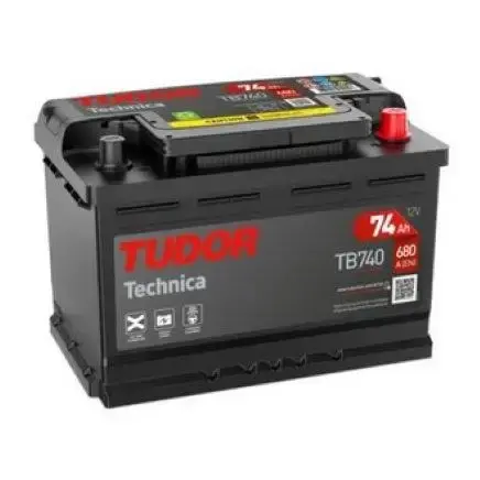 Bateria de automóvel Tudor TB740 12V 74Ah 680A, gama Technica.