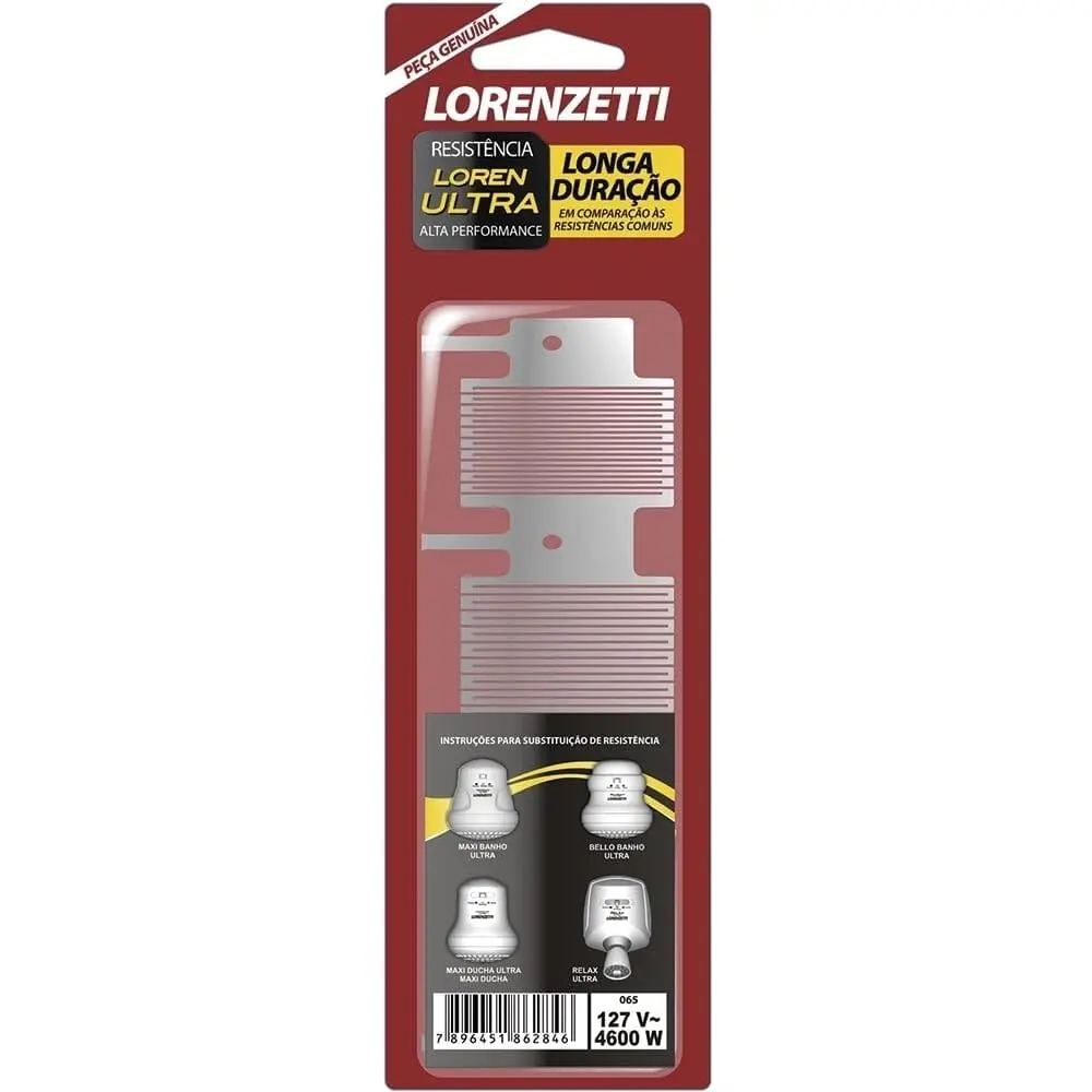 Resistencia Chuveiro Belo Banho/Max Ducha/Ultra 3 Temperaturas 4600W 127V 065, Lorenzetti 4200304, Branco