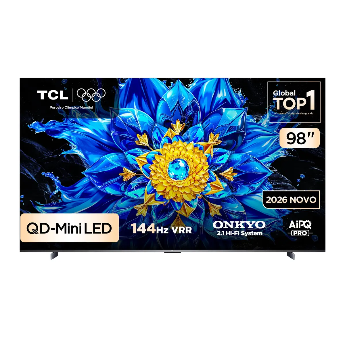 Smart TV TCL 98 Polegadas QD-Mini LED 4K P8L WiFi Bluetooth Google TV HDR10+ 144 Hz VRR 98P8L