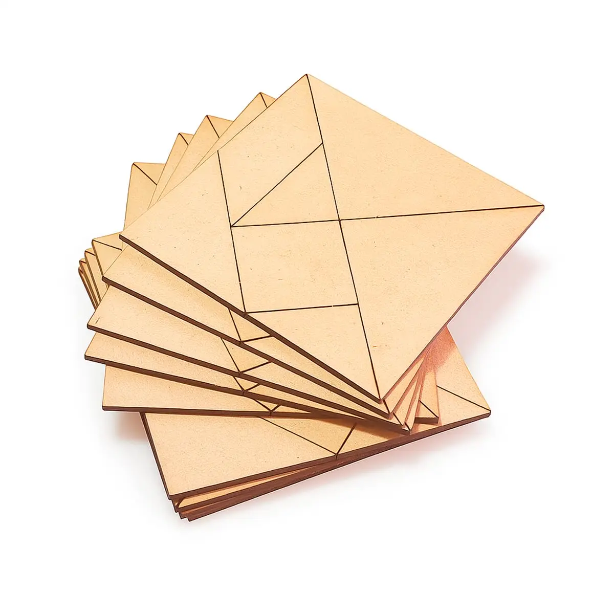 Kit 50 Tangram de MDF Jogo Educativo Brinquedos Montessori