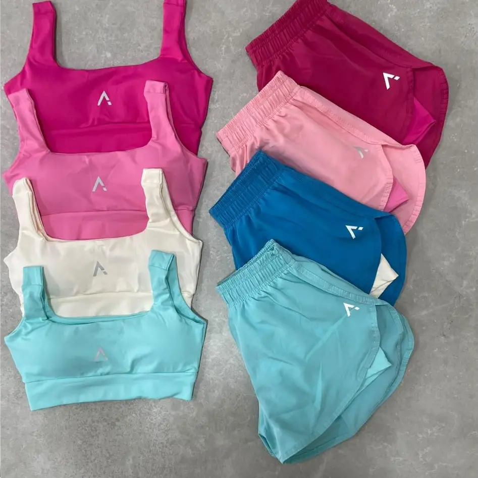 Conjunto Short Duplo Tactel Poliamida Fitness Academia Treino - 1