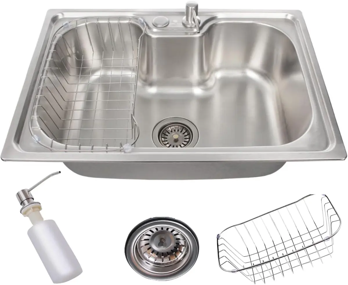 Cuba Gourmet De Cozinha Aço Inox 304 Com Acessórios Escovada 60x42cm Antirruído Embutir Ou Sobrepor