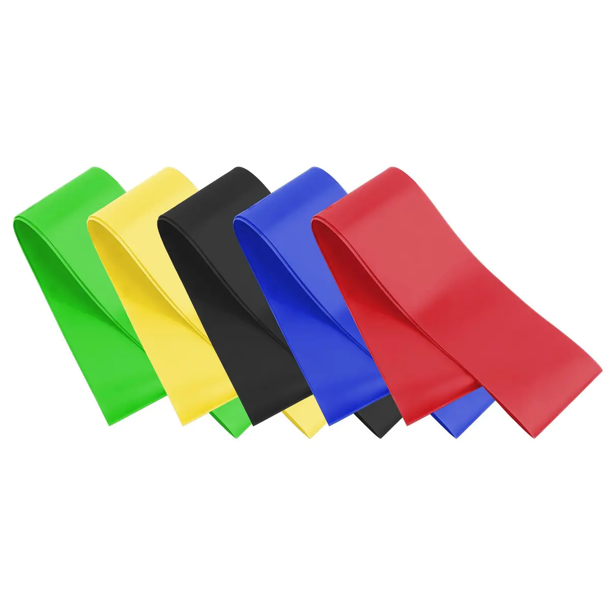 JustGoFit Kit 5 Mini Bands Látex 60cm Faixas Elásticas de Resistência Musculação Pilates Treino Funcional Reabilitação