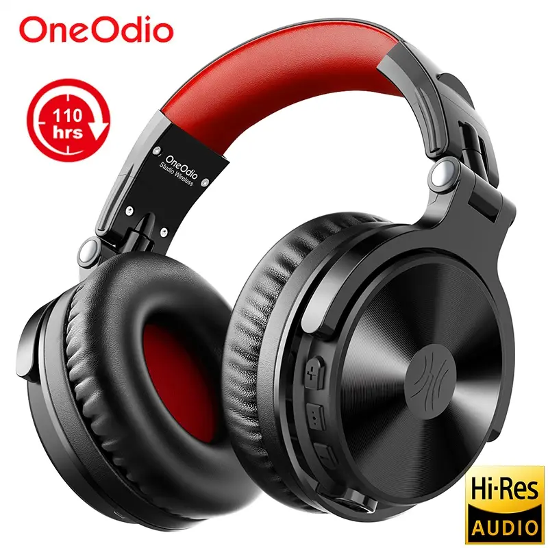 Oneodio 110h sem fio bluetooth fone de ouvido 5.2 + fones de ouvido jogos com fio 2 em 1 com microfone para pc ps4 call center escritório skype, Auriculares tipo C - 1